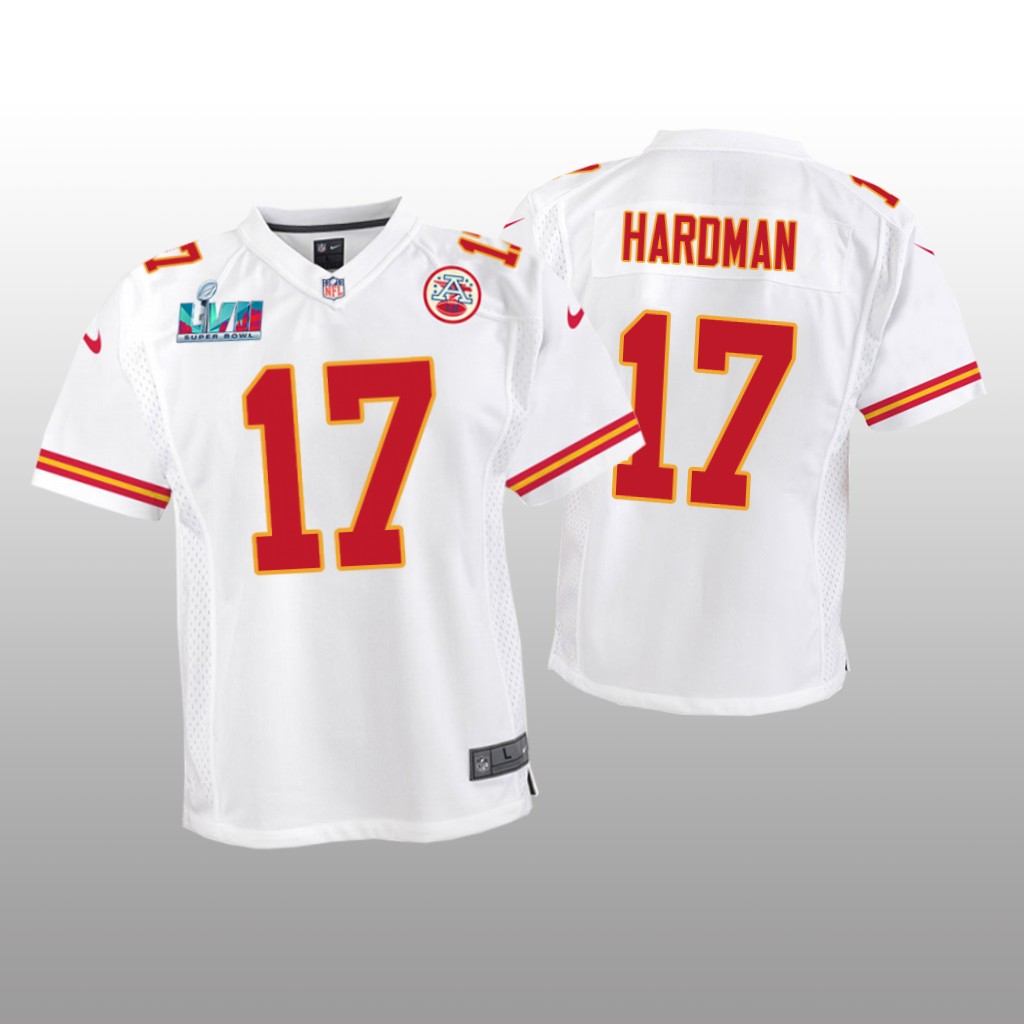 Kansas City Chiefs Mecole Hardman White Game Jersey Super Bowl LVII - Youth