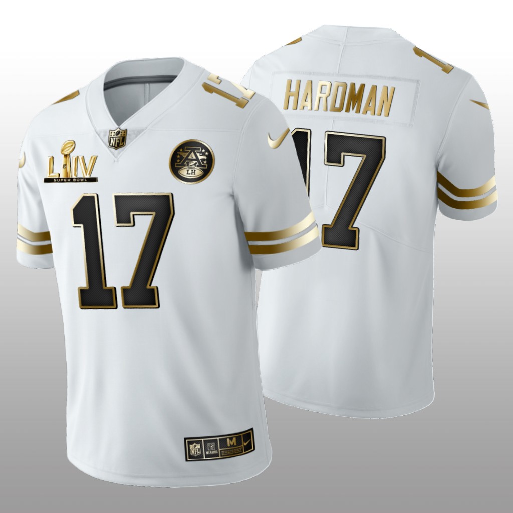 Kansas City Chiefs Mecole Hardman White Golden Edition Jersey Super Bowl LIV - Men's
