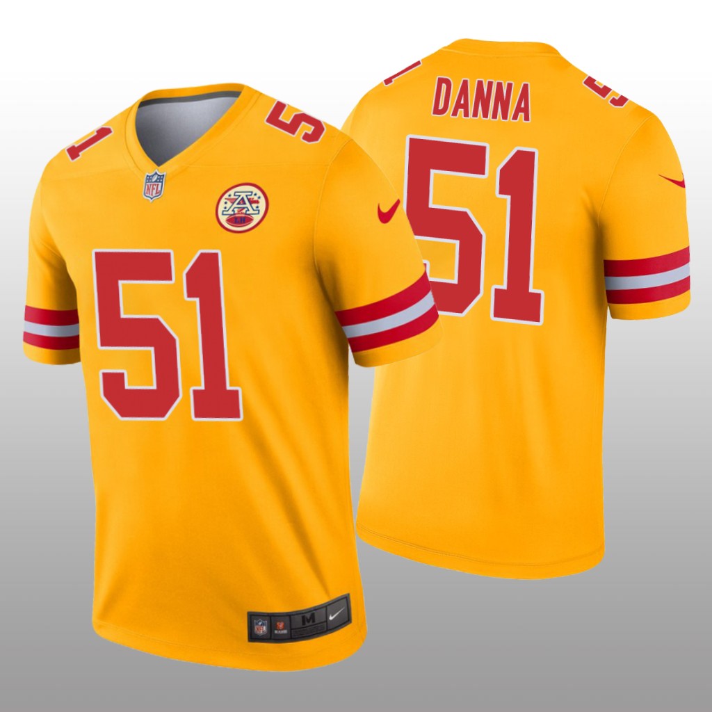 Kansas City Chiefs Michael Danna Gold Jersey Inverted Legend - Men's