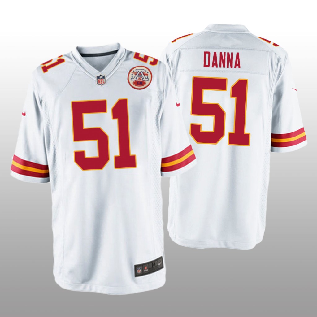 Kansas City Chiefs Michael Danna White Jersey Game - Men's