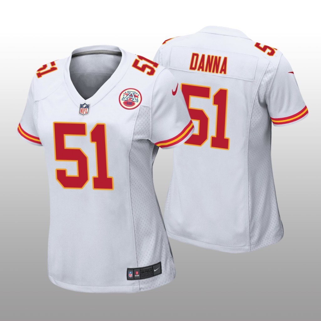Kansas City Chiefs Michael Danna White Jersey Game - Women's