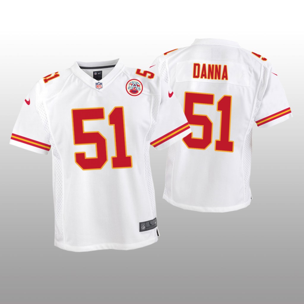 Kansas City Chiefs Michael Danna White Jersey Game - Youth