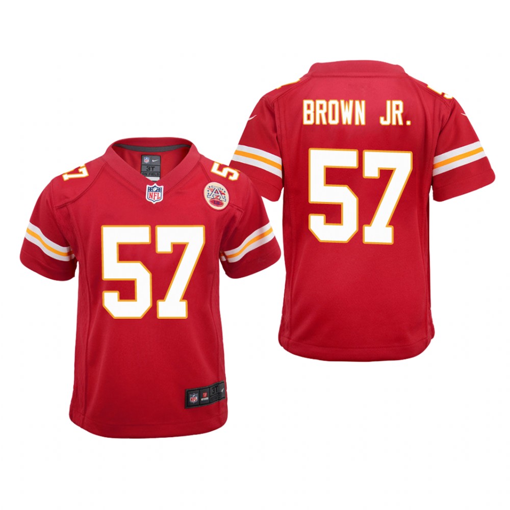 Kansas City Chiefs Orlando Brown Jr. Red Jersey Game - Youth