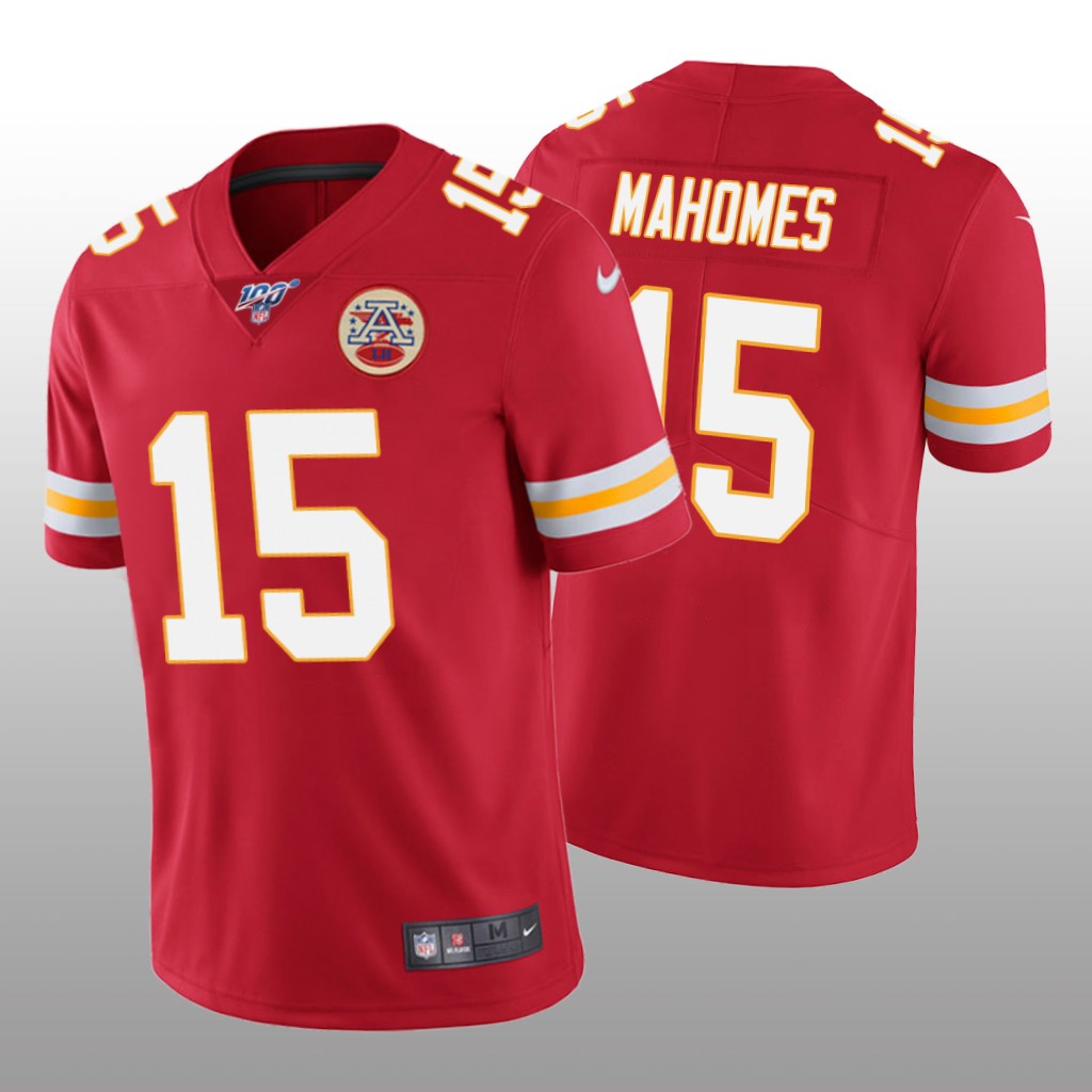 Kansas City Chiefs Patrick Mahomes Red Vapor Limited Jersey 100th Season - Men's