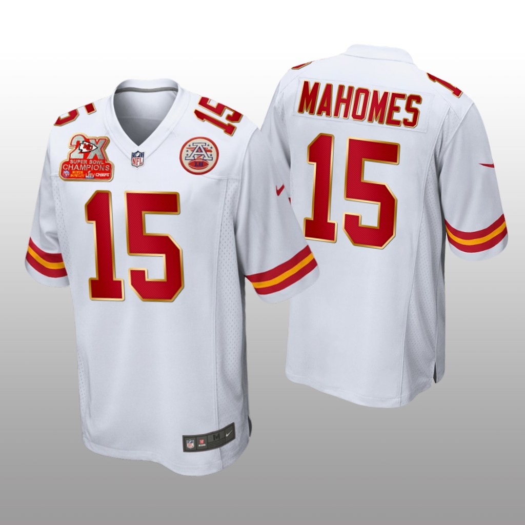 Kansas City Chiefs Patrick Mahomes White Game 2X Super Bowl Champions Patch - Men's