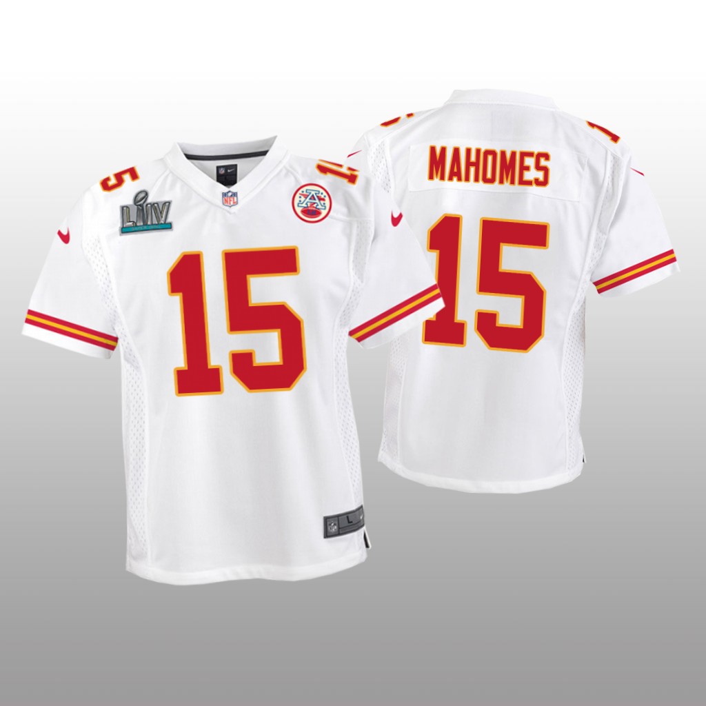 Kansas City Chiefs Patrick Mahomes White Game Jersey Super Bowl LIV - Youth