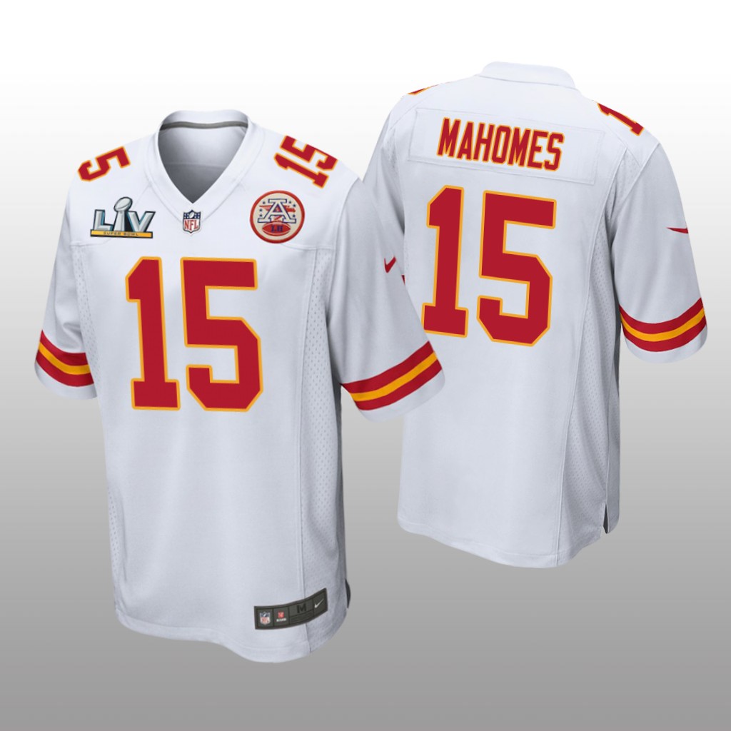 Kansas City Chiefs Patrick Mahomes White Game Jersey Super Bowl LV - Men's