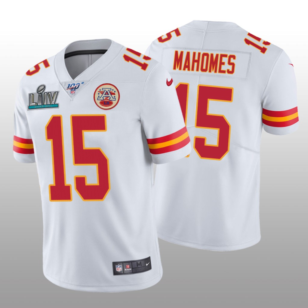 Kansas City Chiefs Patrick Mahomes White Vapor Limited Jersey Super Bowl LIV - Men's