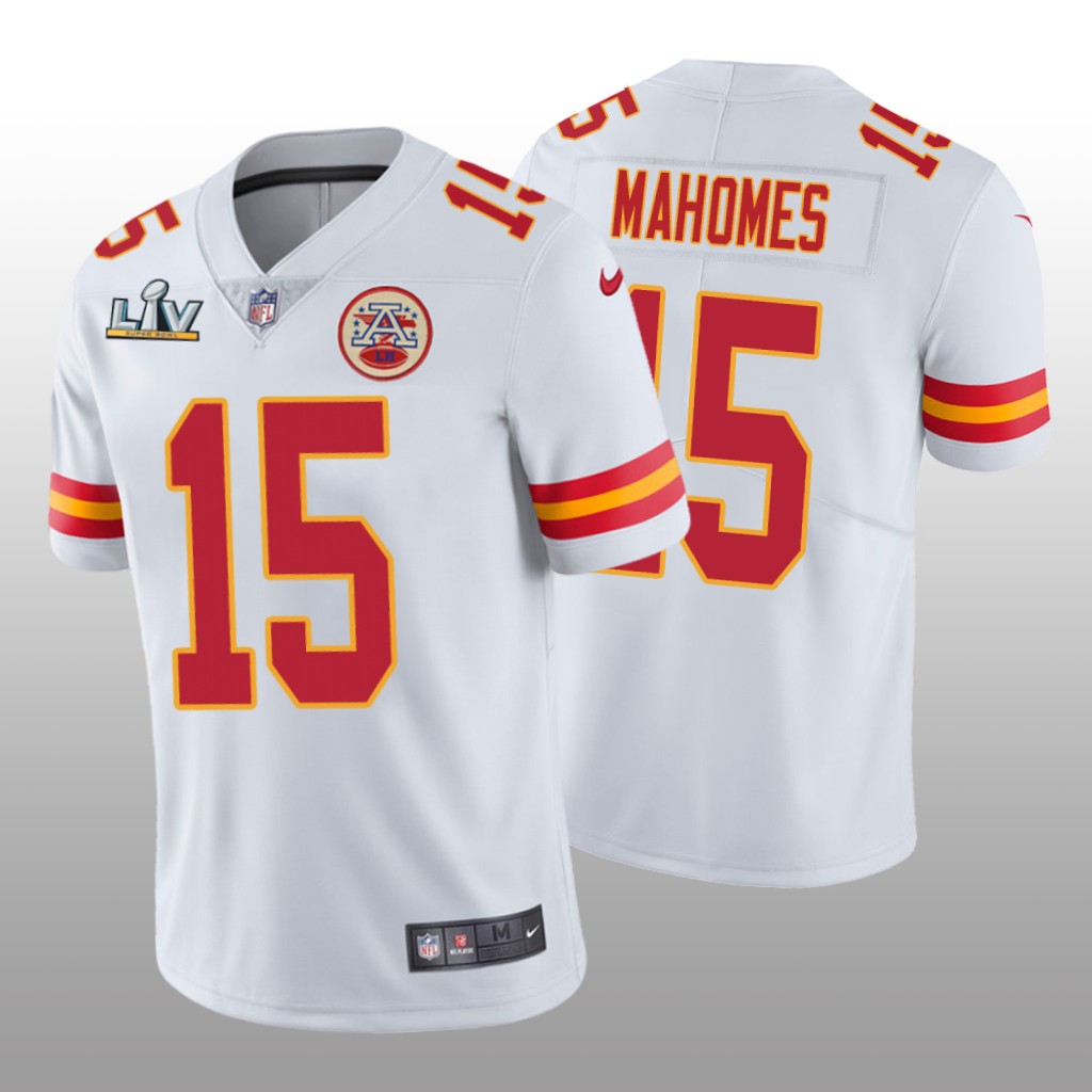 Kansas City Chiefs Patrick Mahomes White Vapor Limited Jersey Super Bowl LV - Men's