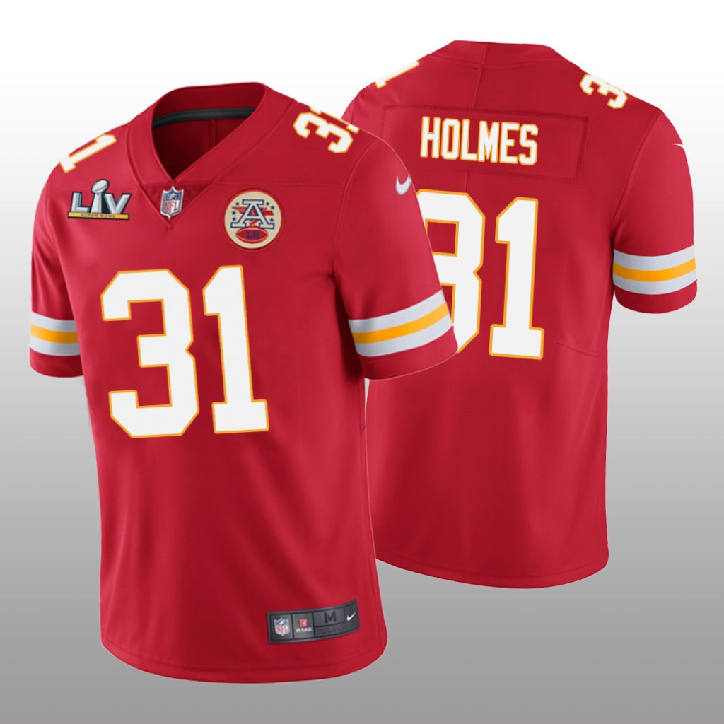 Kansas City Chiefs Priest Holmes Red Vapor Limited Jersey Super Bowl LV - Men's