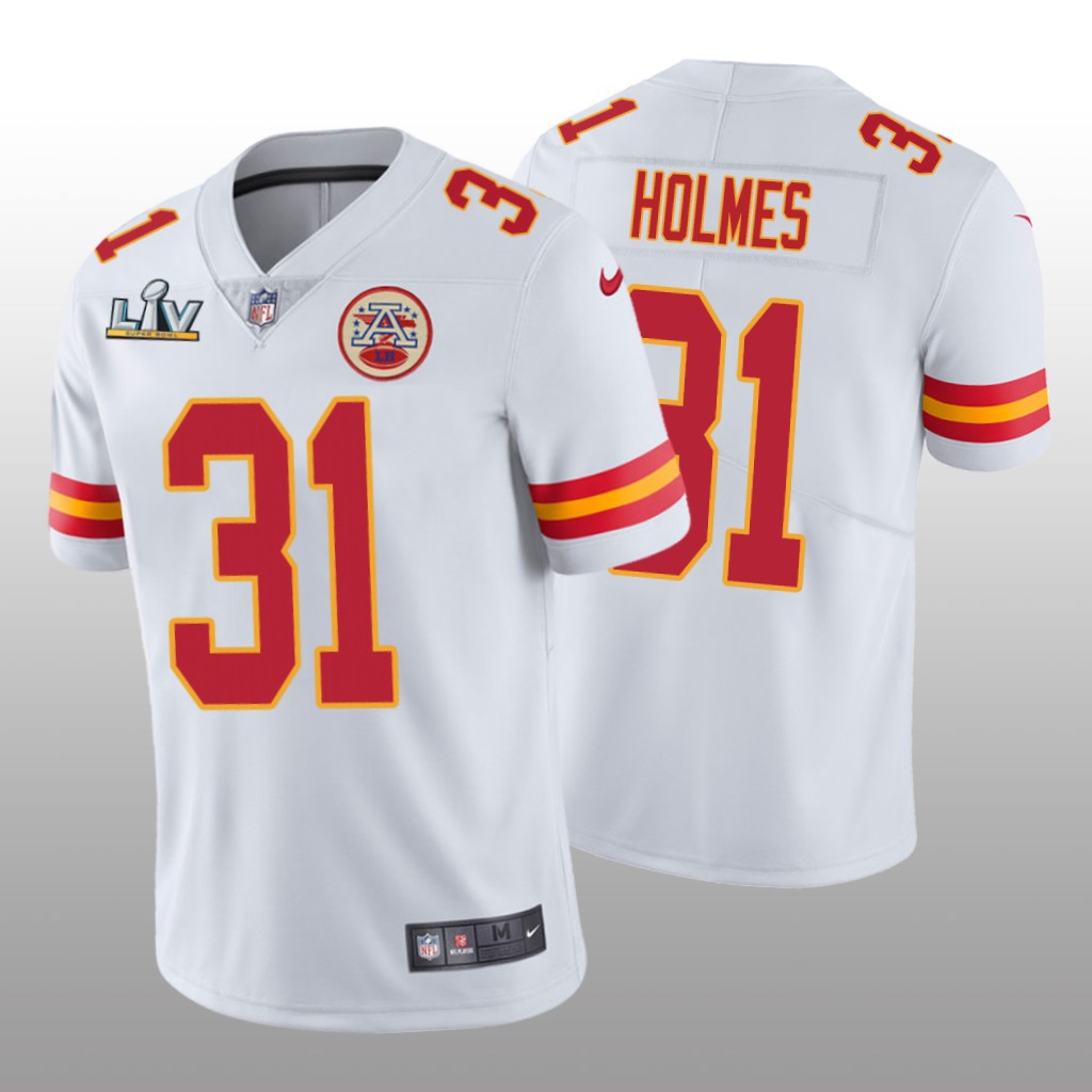 Kansas City Chiefs Priest Holmes White Vapor Limited Jersey Super Bowl LV - Men's