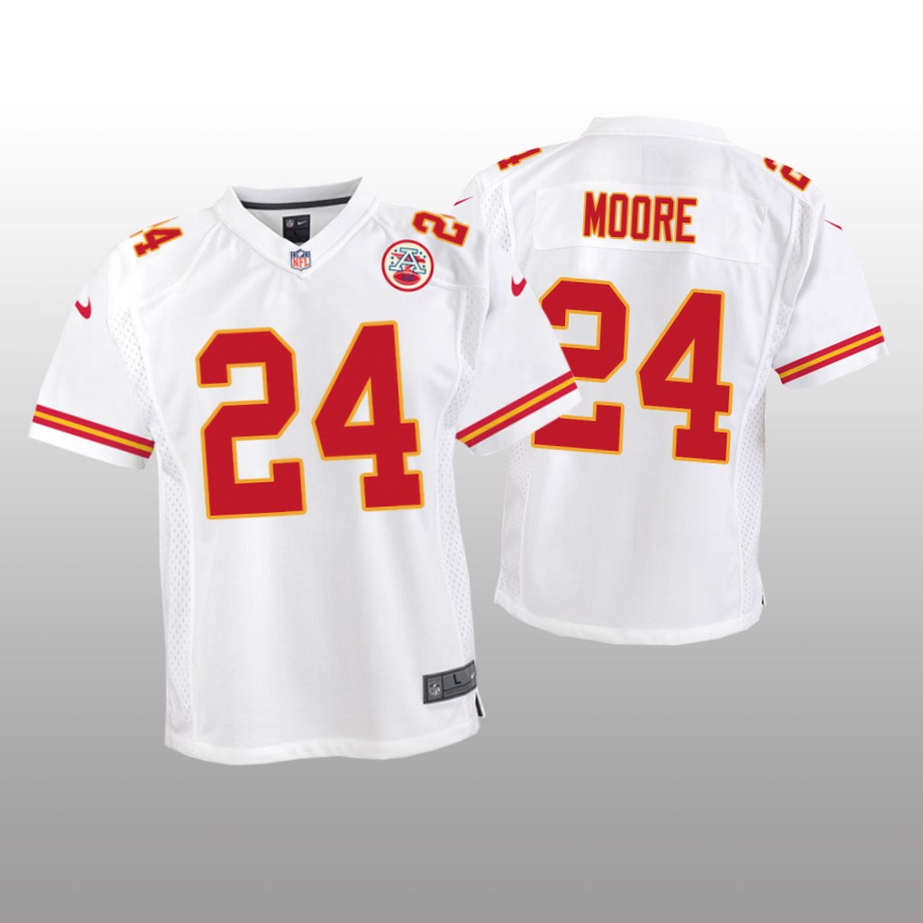 Kansas City Chiefs Skyy Moore White Jersey Game - Youth