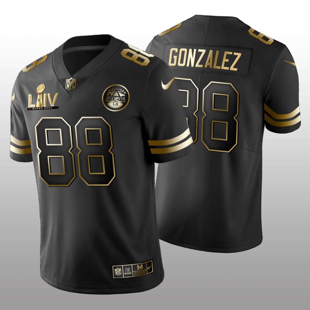 Kansas City Chiefs Tony Gonzalez Black Golden Edition Jersey Super Bowl LIV - Men's