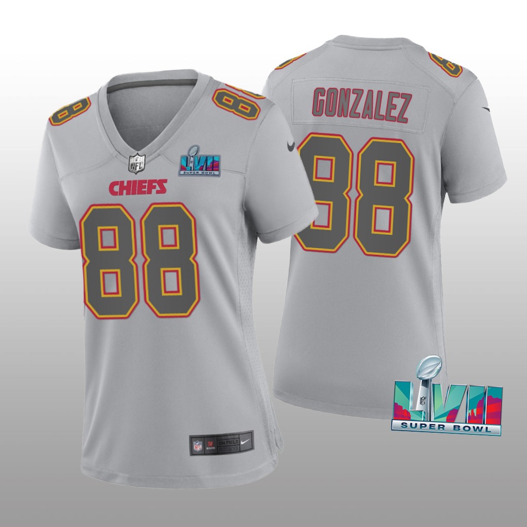 Kansas City Chiefs Tony Gonzalez Gray Atmosphere Jersey Super Bowl LVII - Women's