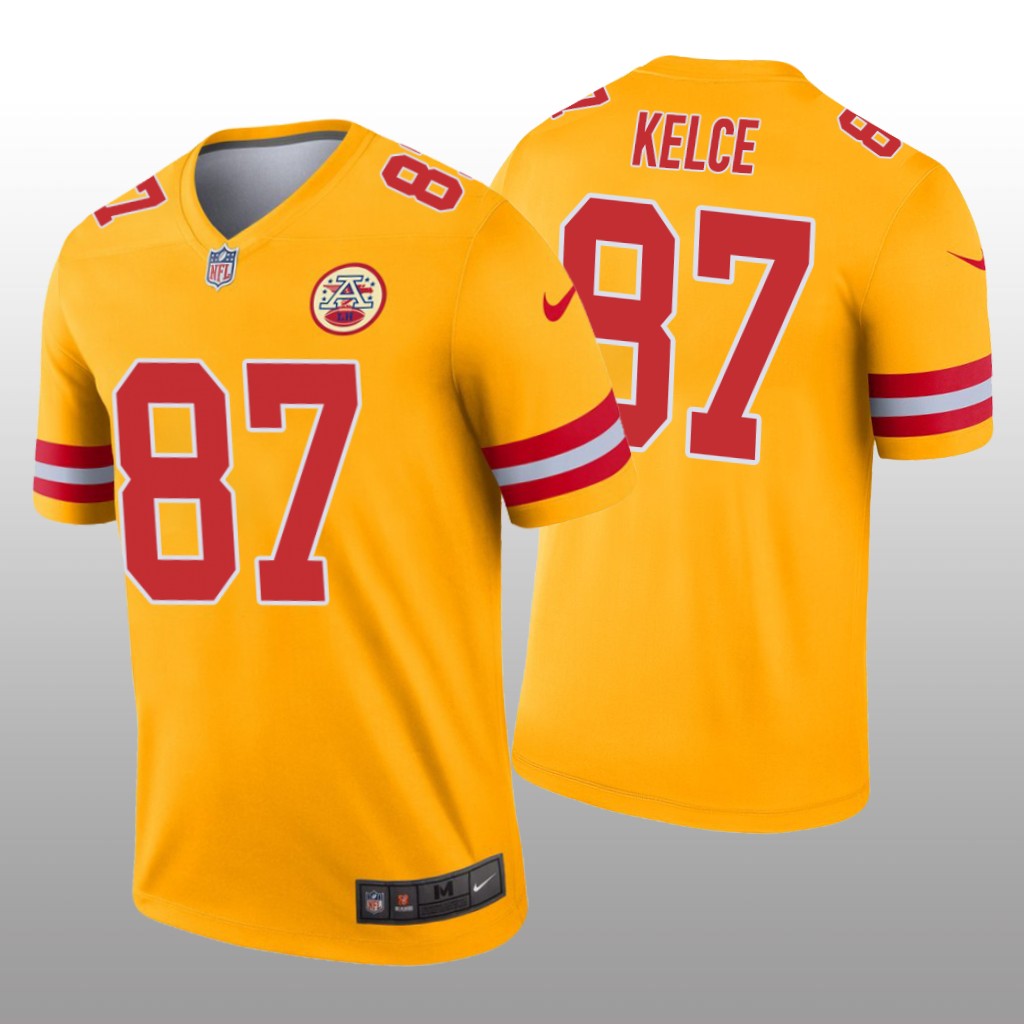 Kansas City Chiefs Travis Kelce Gold Jersey Inverted Legend - Men's