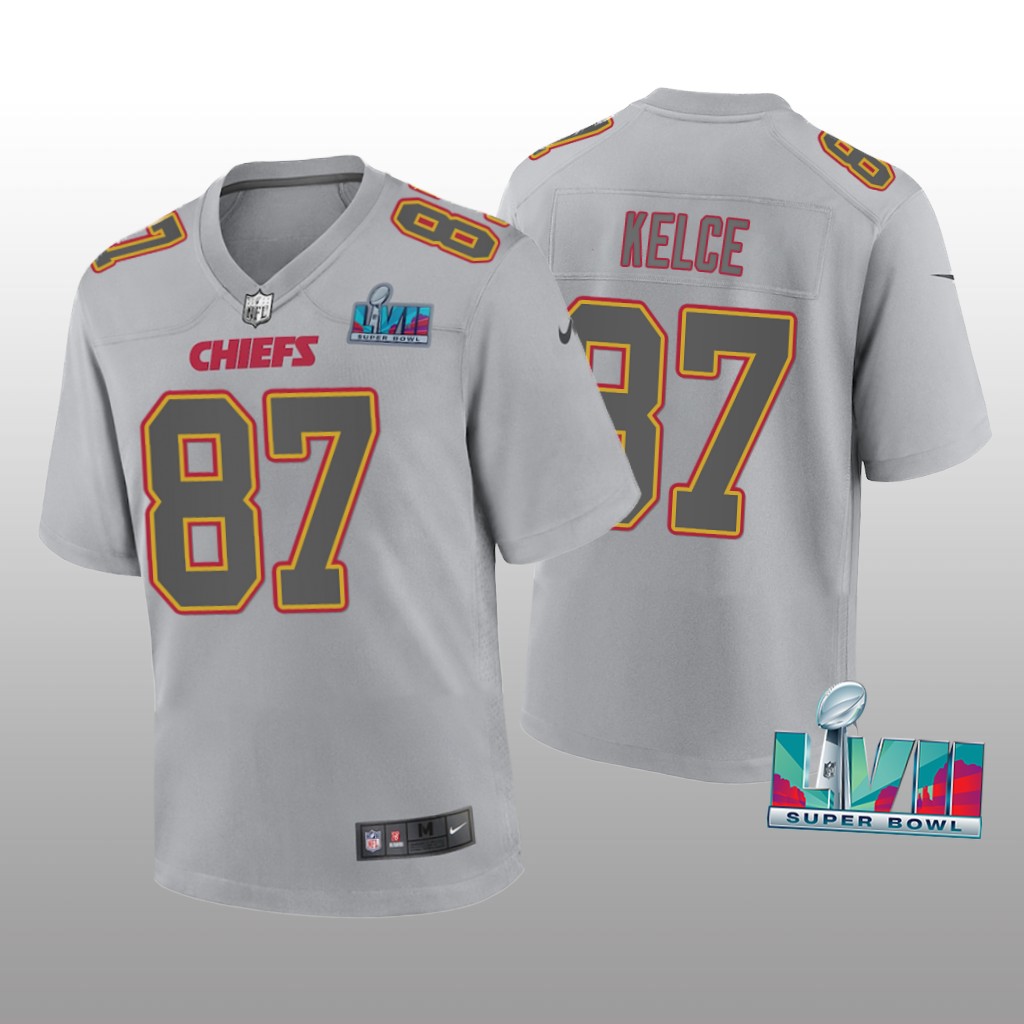 Kansas City Chiefs Travis Kelce Gray Atmosphere Jersey Super Bowl LVII - Youth
