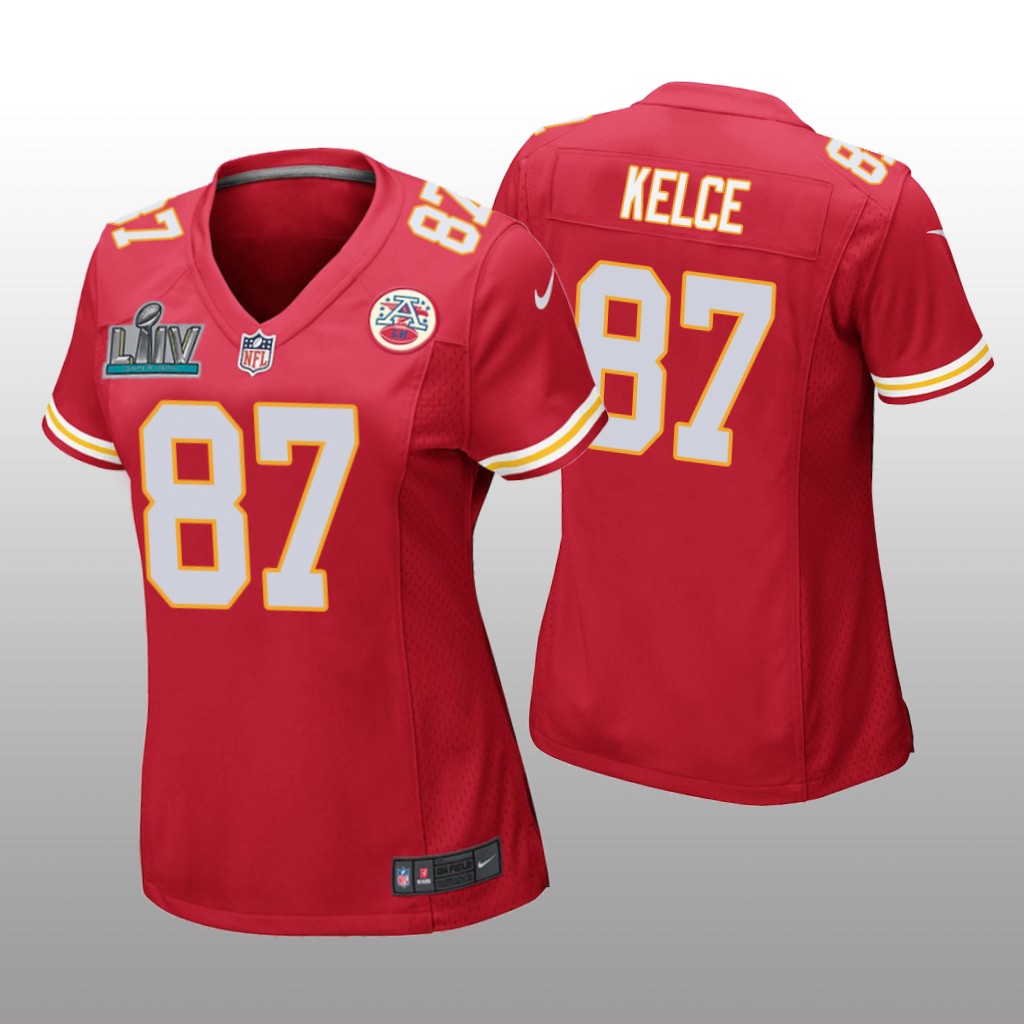 Kansas City Chiefs Travis Kelce Red Game Jersey Super Bowl LIV - Women's