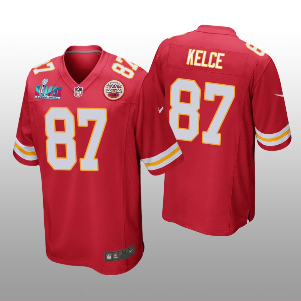 Kansas City Chiefs Travis Kelce Red Game Jersey Super Bowl LVII - Men's