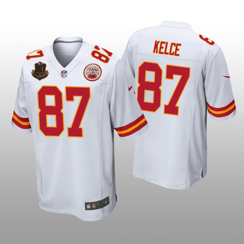 Kansas City Chiefs Travis Kelce White Jersey 50th Anniversary Of Operation Linebacker - Men's