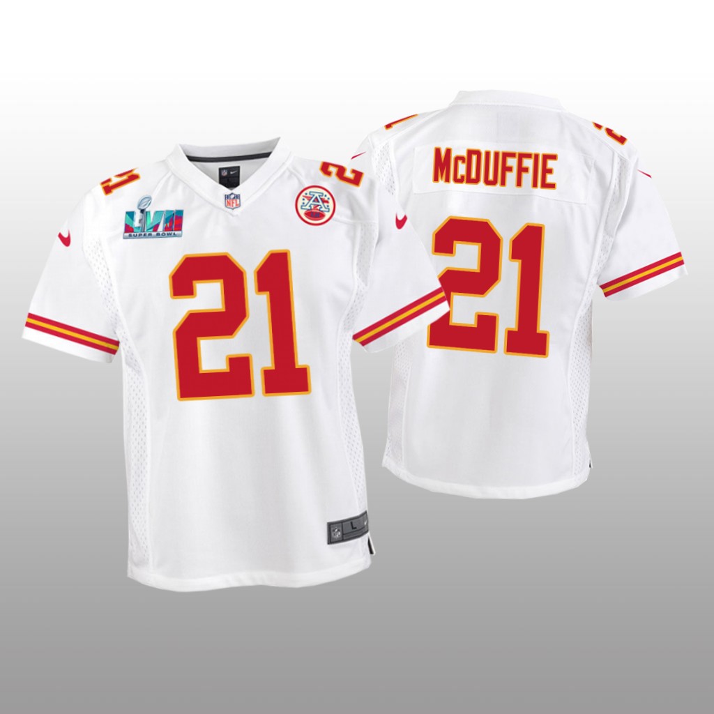 Kansas City Chiefs Trent McDuffie White Game Jersey Super Bowl LVII - Youth