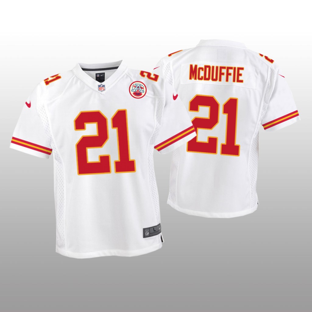 Kansas City Chiefs Trent McDuffie White Jersey Game - Youth