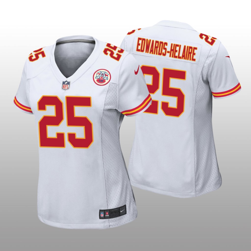 Kansas City Chiefs White 2020 NFL Draft Clyde Edwards-Helaire Game Jersey