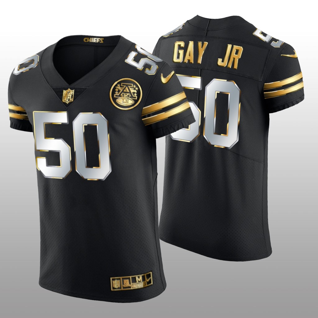 Kansas City Chiefs Willie Gay Jr. Black Elite Jersey Golden Edition Men's