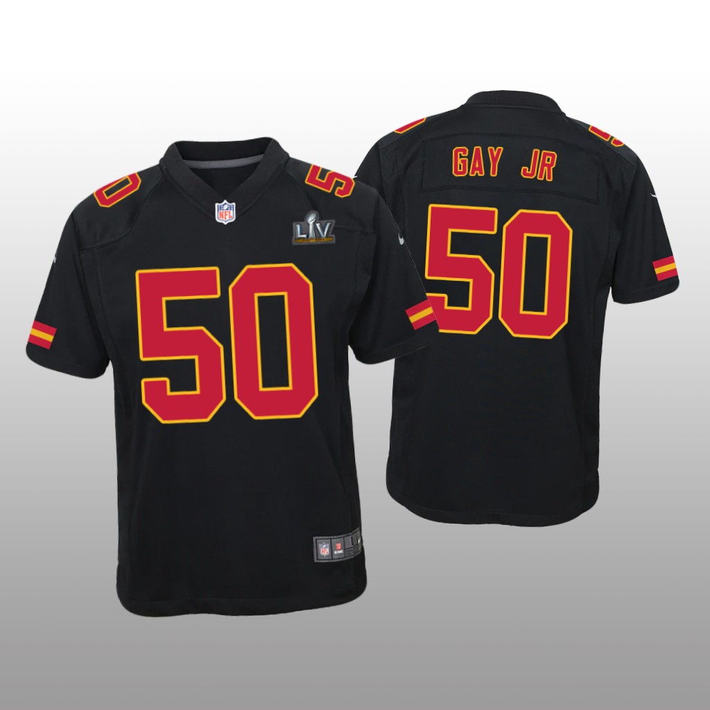 Kansas City Chiefs Willie Gay Jr. Black Game Fashion Jersey Super Bowl LV - Youth