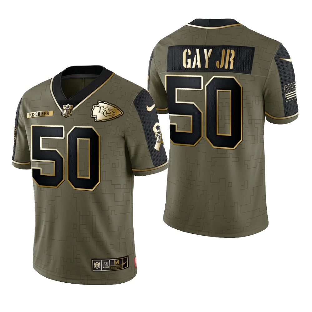 Kansas City Chiefs Willie Gay Jr. Olive Gold Limited Jersey 2021 Salute To Service - Men's
