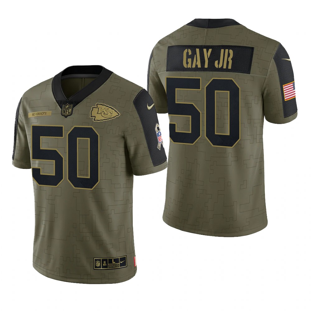 Kansas City Chiefs Willie Gay Jr. Olive Limited Jersey 2021 Salute To Service - Men's