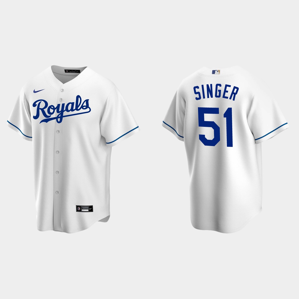 Kansas City Royals #51 Brady Singer Home Jersey - White