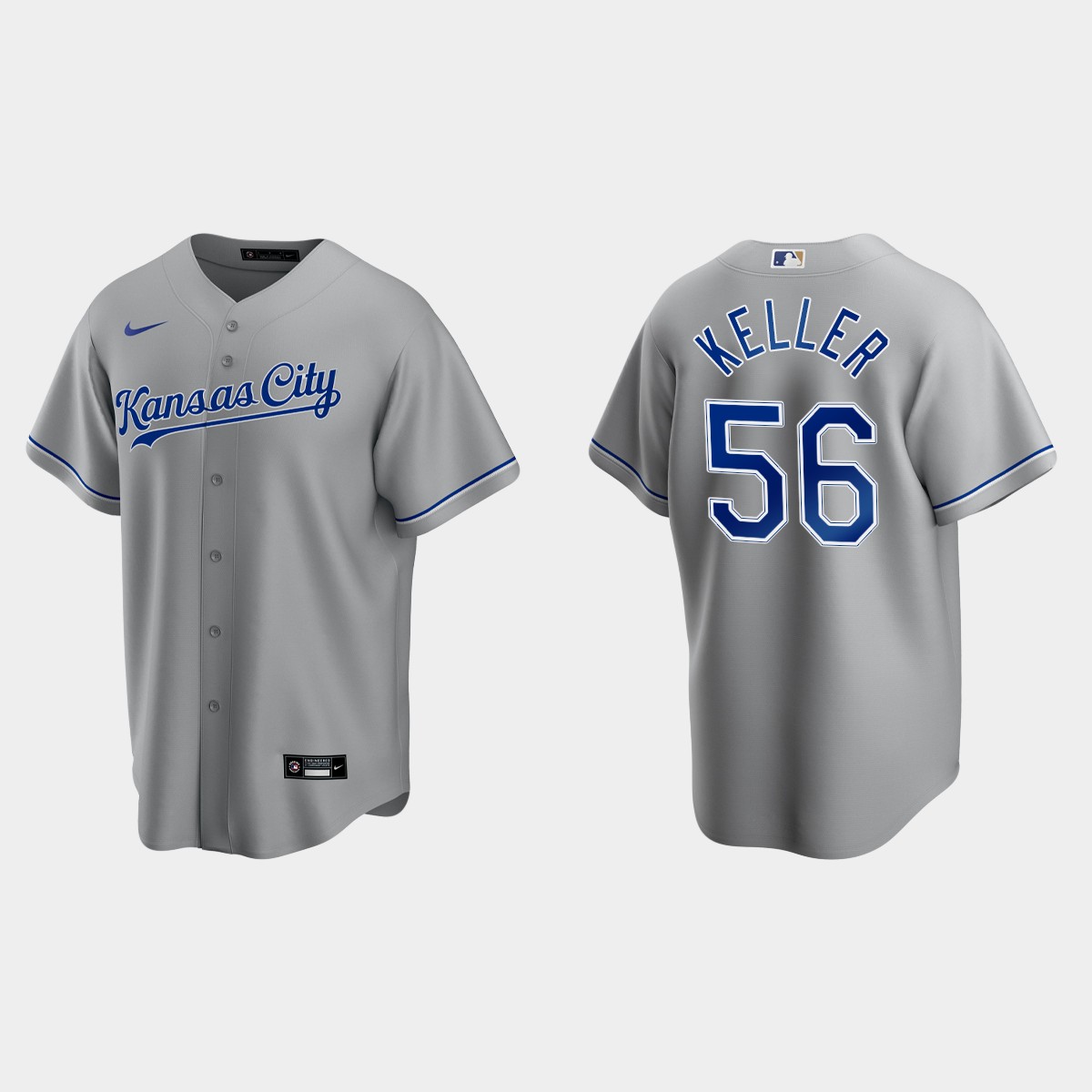 Kansas City Royals #56 Brad Keller Cool Base Road Jersey - Gray