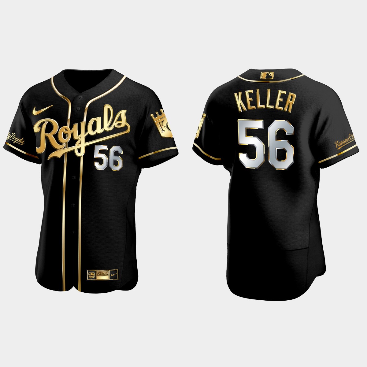 Kansas City Royals #56 Brad Keller Golden Edition Jersey - Black
