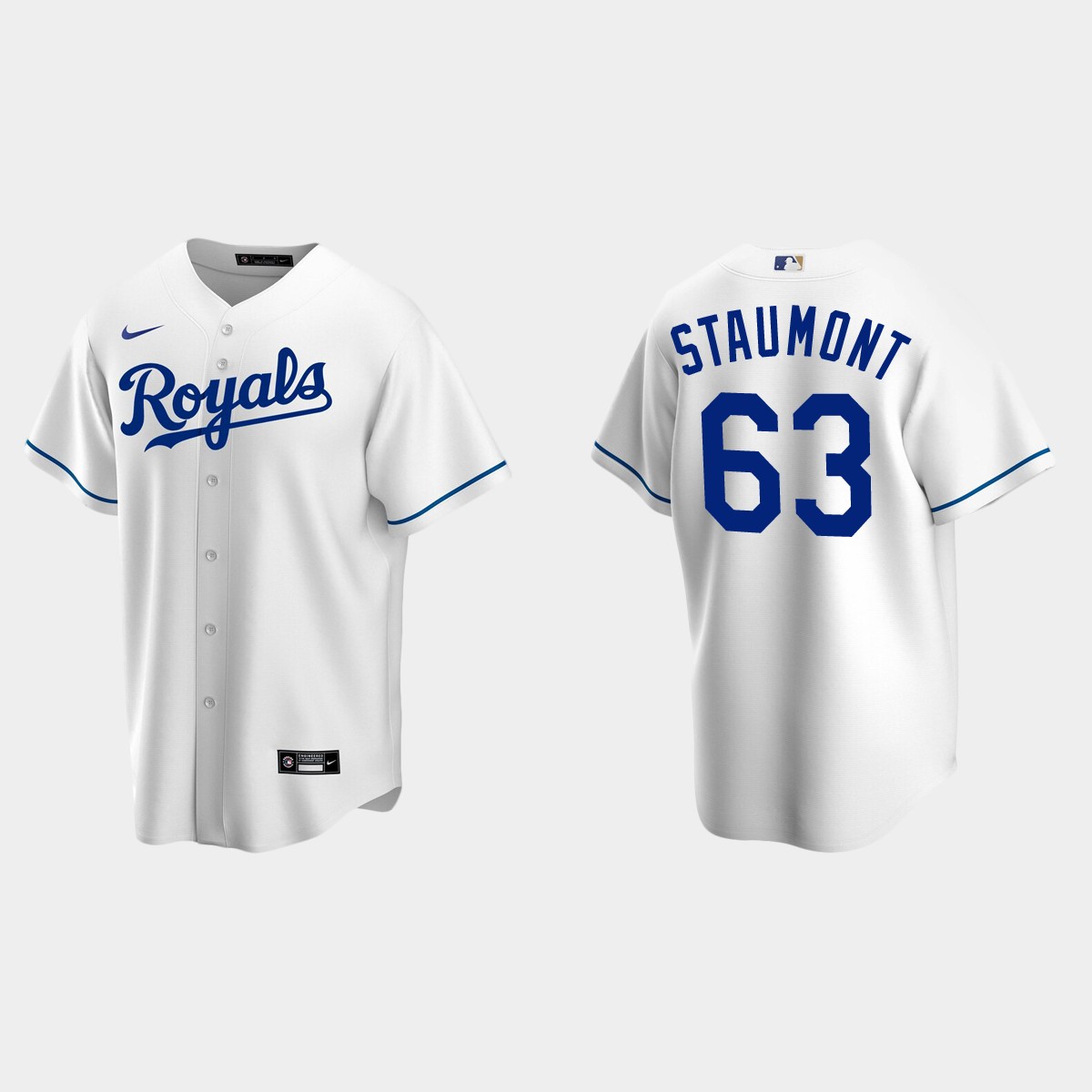 Kansas City Royals #63 Josh Staumont Home Jersey - White