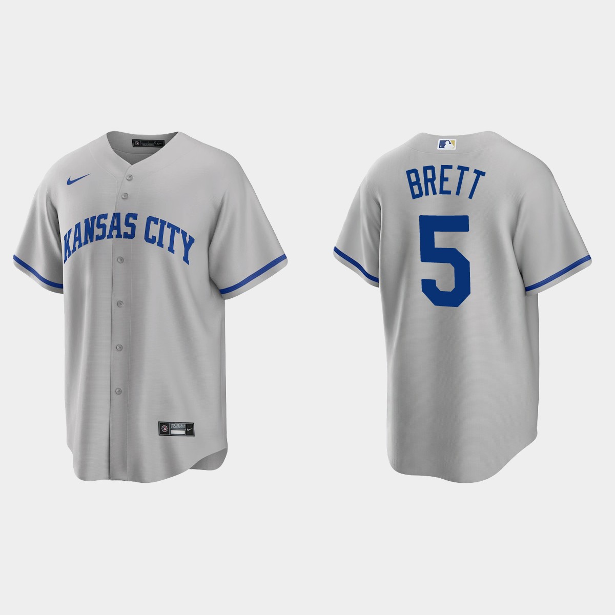 Kansas City Royals George Brett Road Jersey - Gray