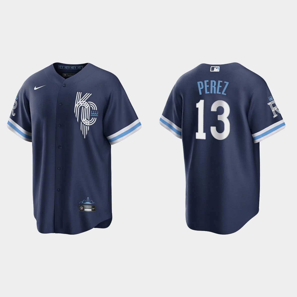 Kansas City Royals Salvador Perez 2022 City Connect Jersey - Navy
