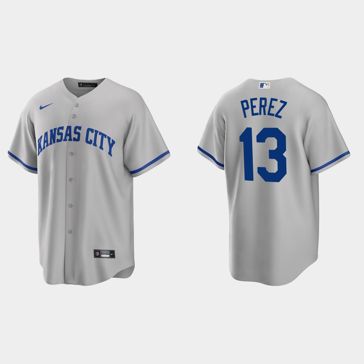 Kansas City Royals Salvador Perez Road Jersey - Gray
