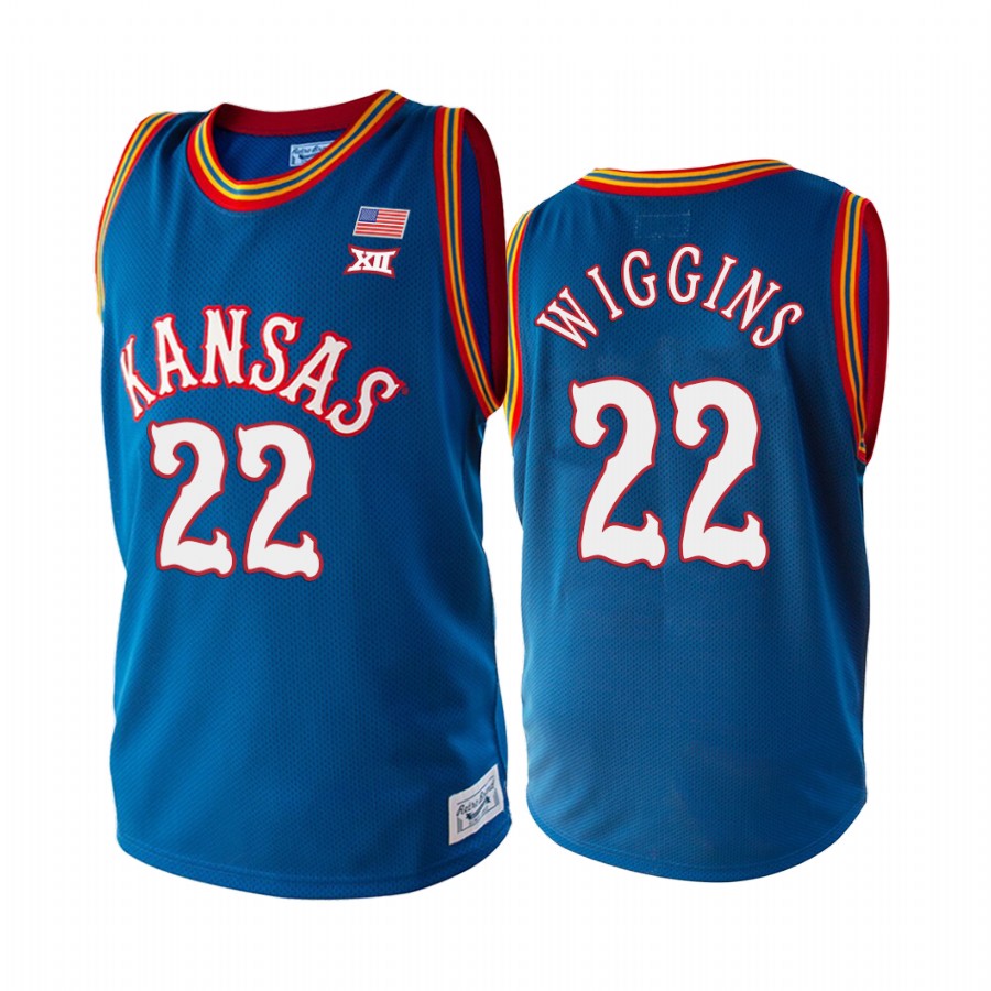 Kansas Jayhawks Andrew Wiggins Royal College  Warriors Jersey NCAA