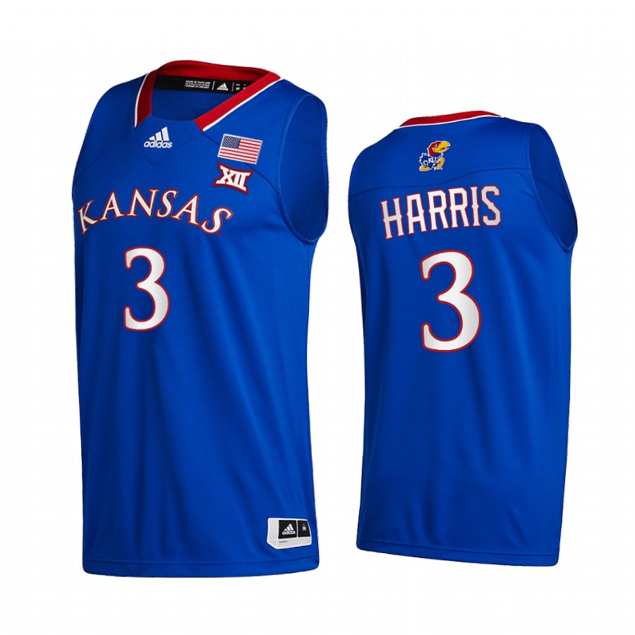 Kansas Jayhawks Dajuan Harris 2020-21 Royal College  Jersey New Season League patch