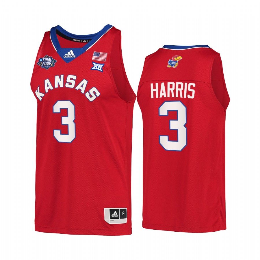Kansas Jayhawks Dajuan Harris 2022 March Madness Final Four #3 Jersey Red Reverse Retro