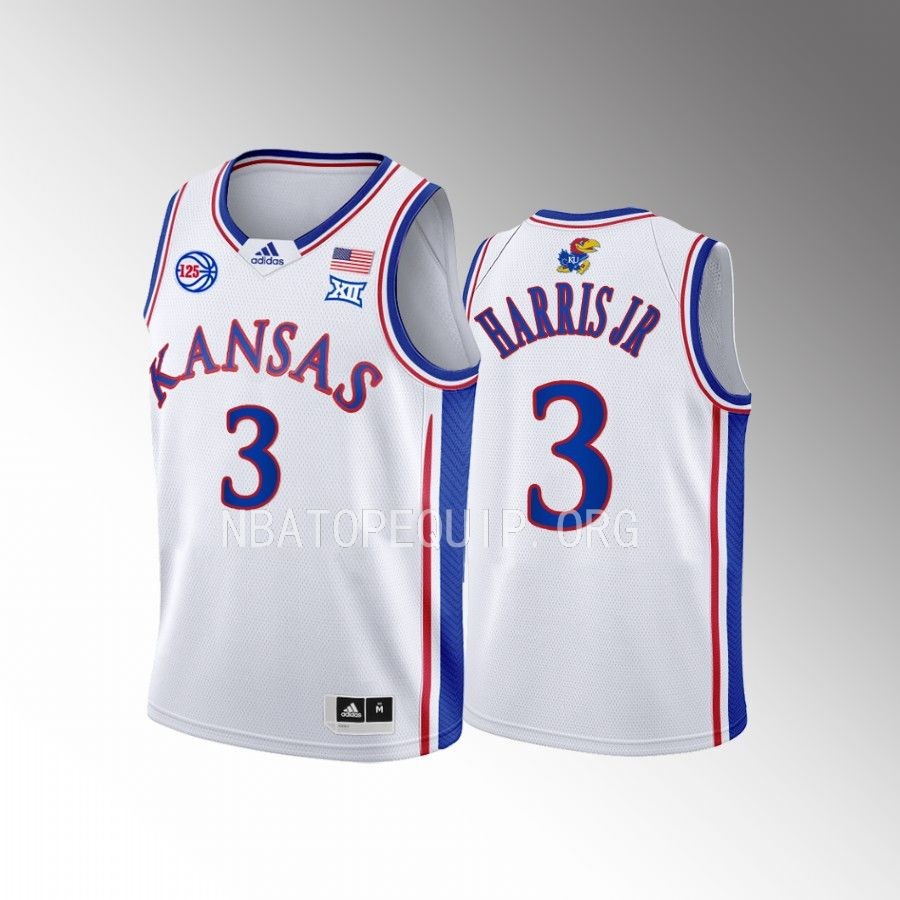 Kansas Jayhawks Dajuan Harris Jr. College  White Youth Jersey #3