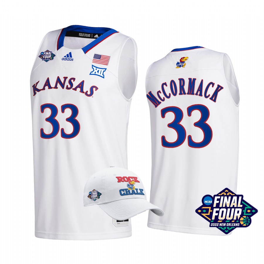 Kansas Jayhawks David McCormack Jersey 2022 March Madness Final Four White  Uniform