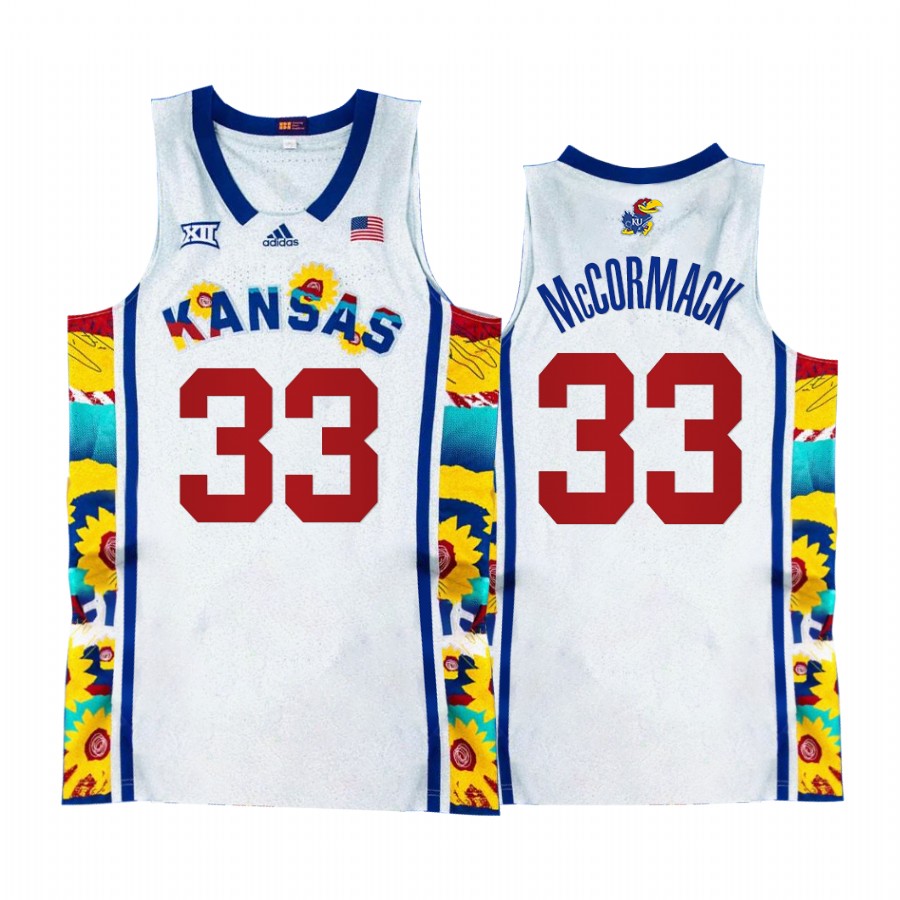 Kansas Jayhawks David McCormack Jersey 2022 Sunflower Showdown White  Uniform