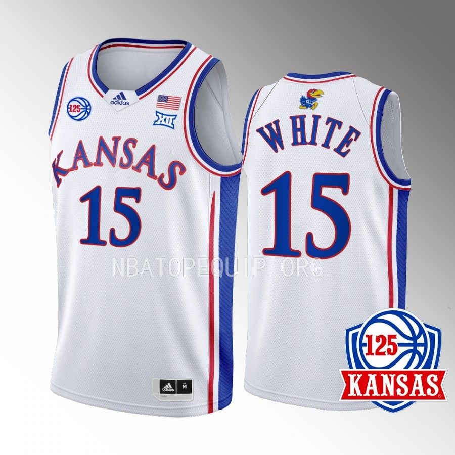 Kansas Jayhawks Jo Jo White Jersey 2022-23 125th Year White Home Uniform
