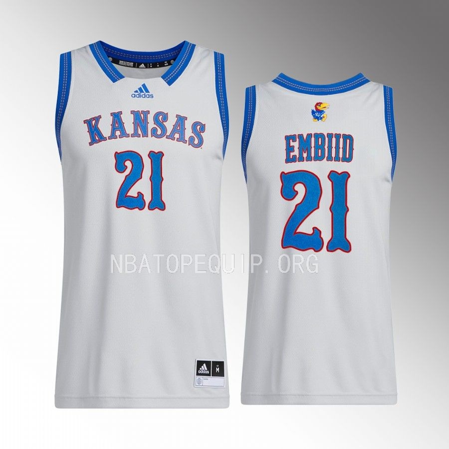 Kansas Jayhawks Joel Embiid Jersey Swingman  Grey NBA Alumni Uniform