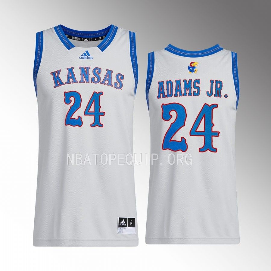 Kansas Jayhawks K.J. Adams Jr. Jersey 2022-23 Swingman  Grey Uniform