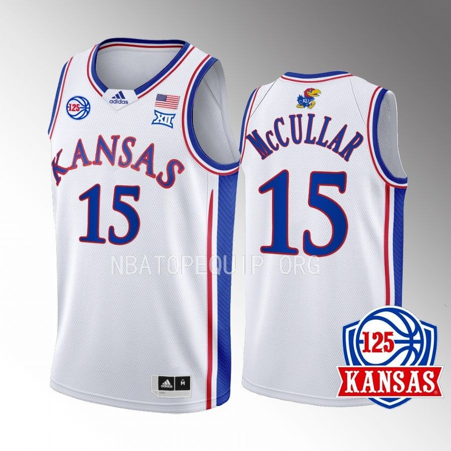 Kansas Jayhawks Kevin McCullar Jersey 2022-23 125th Year White Home Uniform