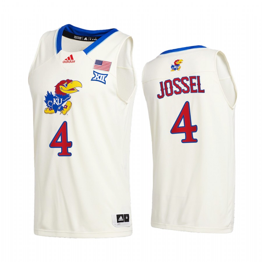 Kansas Jayhawks Latrell Jossel Cream College  2020-21 New Season Jersey