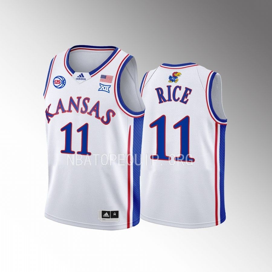 Kansas Jayhawks M.J. Rice College  White Youth Jersey #11