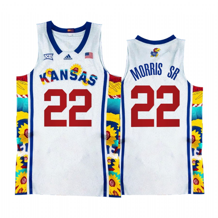 Kansas Jayhawks Marcus Morris Sr. Jersey Sunflower Showdown White  Uniform